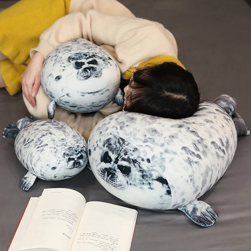 30~80cm INS Hot Seal Plush Toy Stuffed Soft Sea Lion Sea Animals Plushie Baby Comforting Kids Pillow Fully Stuffed Doll 30`60cm