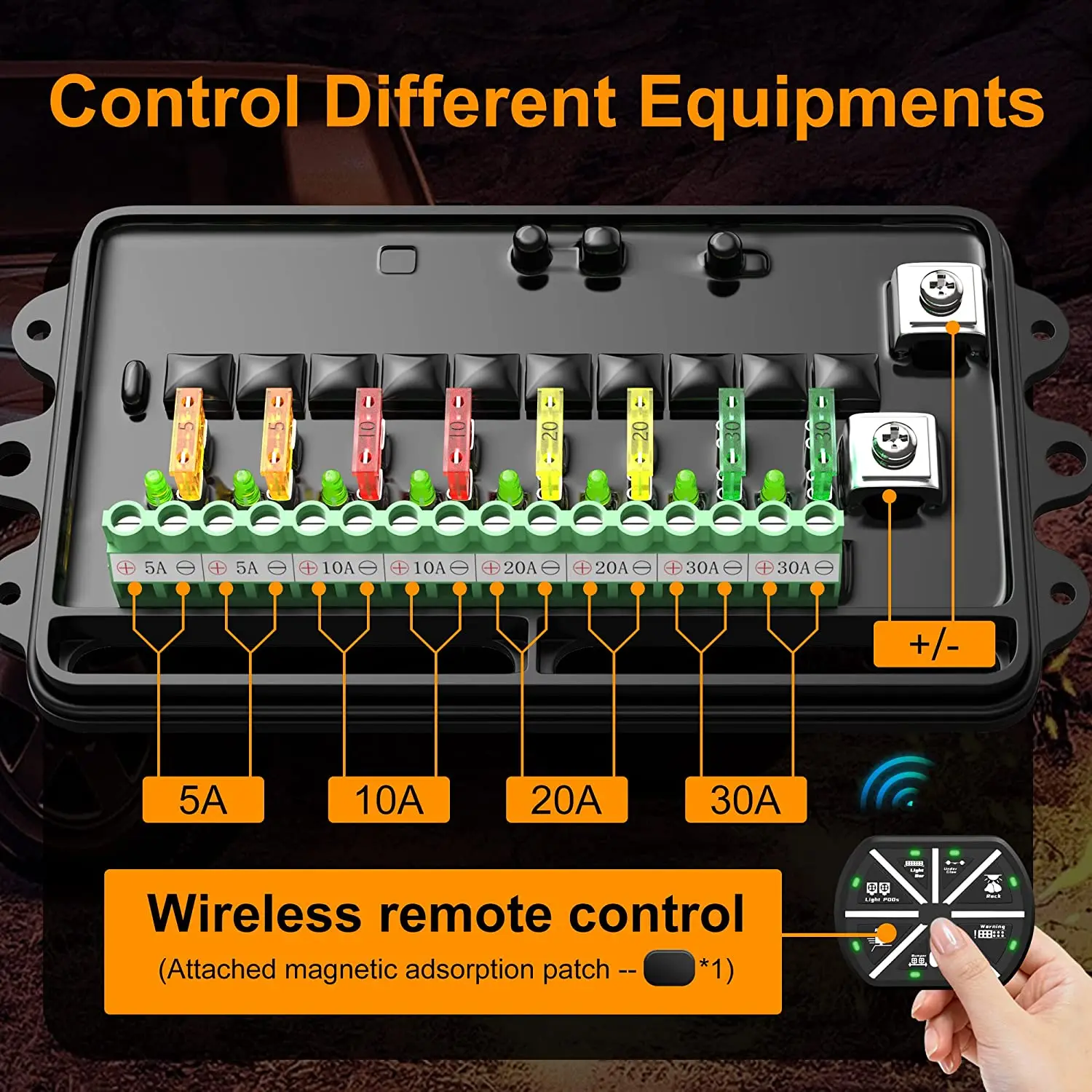 Imagem -03 - sem Fio Gang Switch Panel On-off Universal Power System Slim Touch Painel de Controle Caixa 80a Circuito Relé Sistema para Carro