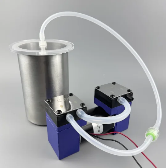Adjustable Flow Electric Lab Vacuum Pump -80KPa and Stainless Tank, 700ml 1000ml 1400ml Defoaming Chamber for Vacuum Degassing