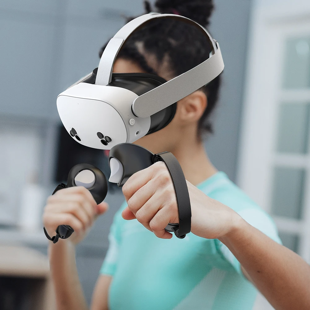 Universal Silicone Controller Grips for Meta Quest 3S VR Headset Anti-Lost Shock-Resistant Comfortable Gaming Accessories