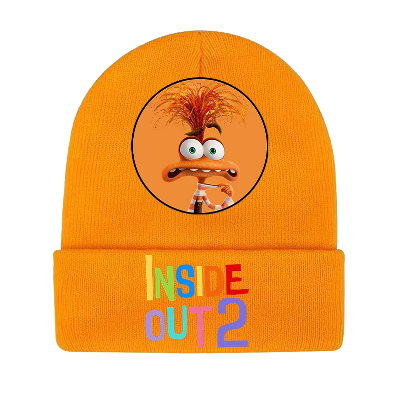 Inside Out 2 Joy Sadness Girls Boys Knitted Hats Cartoon Children Headgear Cotton Cute Woolen Cap Anime Kid Birthday Gifts
