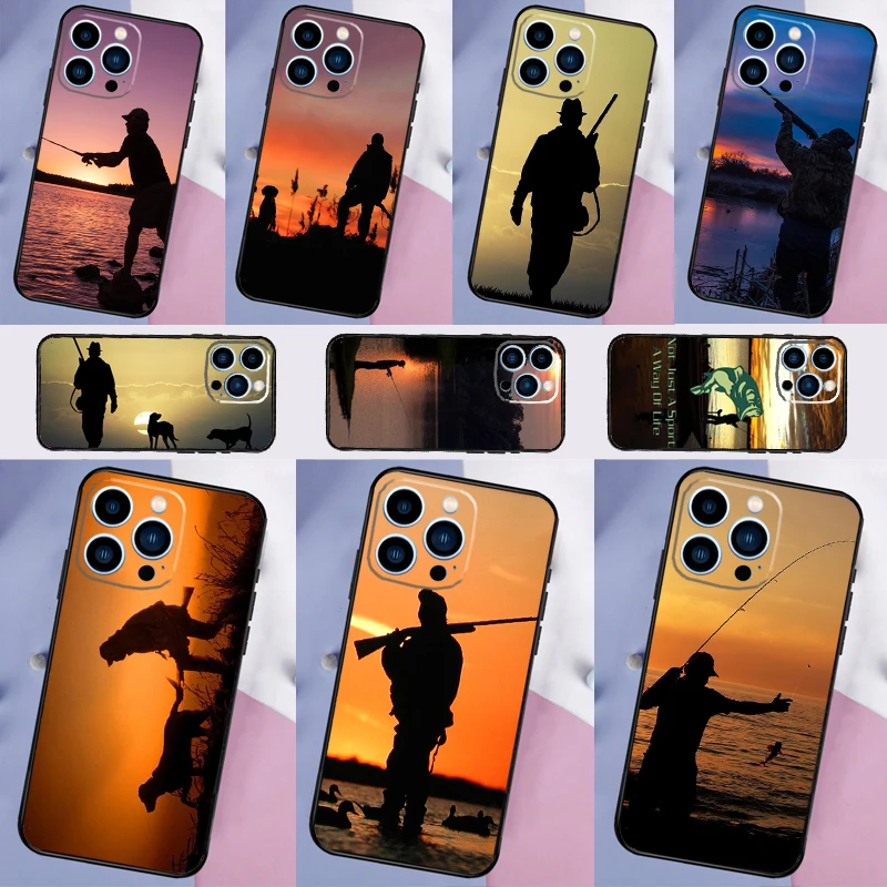 Hunter Man Fishing Dog Case For Xiaomi 17 Ultra 15 14 13T 14T 15T Pro POCO X8 Pro Max X7 X3 X5 X6 F5 F6 F7 F8 Cover
