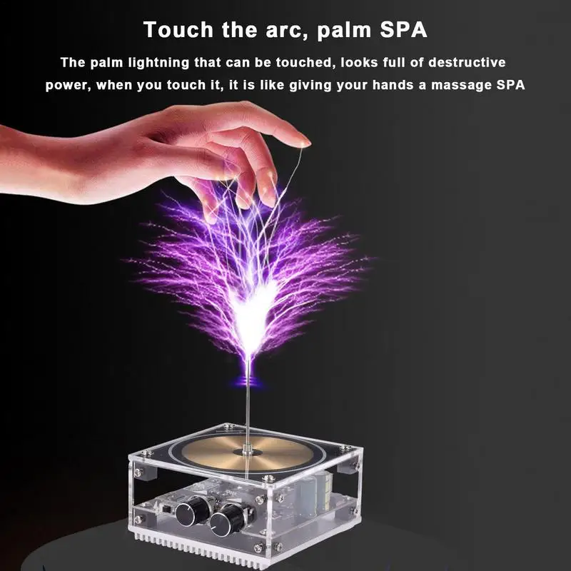 Mini Bluetooth Wireless Speaker Music Tesla Coil High Power Voltage Pulse Wireless Transmission Lighting Education Teaching Tool