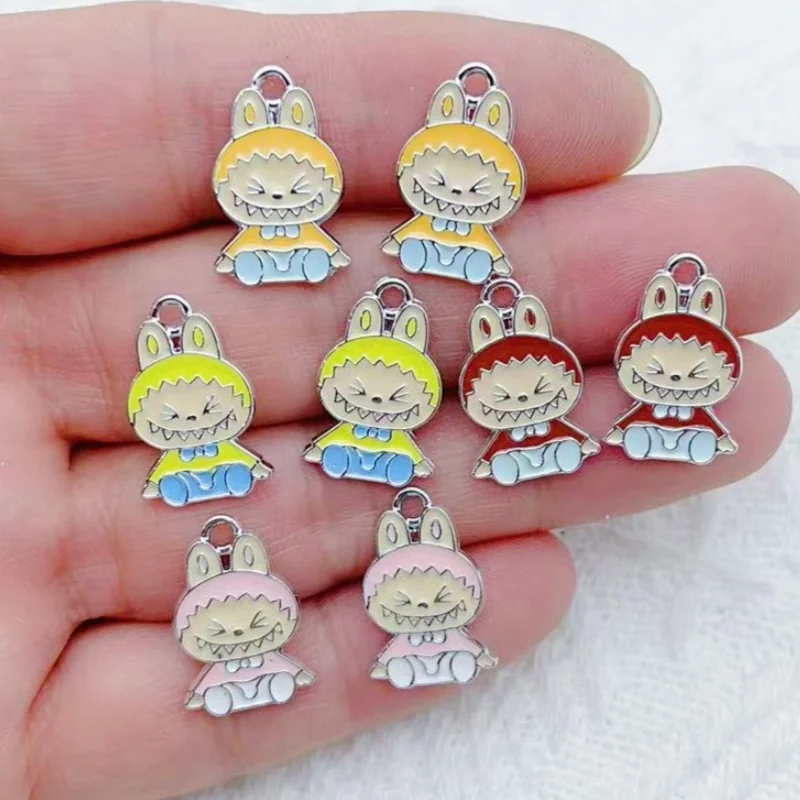 

10 pieces of alloy animal rabbit jewelry cartoon pendant DIY earrings necklace jewelry making crafts accessories