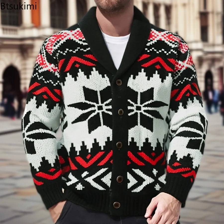 

High Quality Knitted Sweaters for Men 2025 New Autumn Winter Thick Warm Sweater Coats Vintage Streetwear Male Knitwear Cardigans