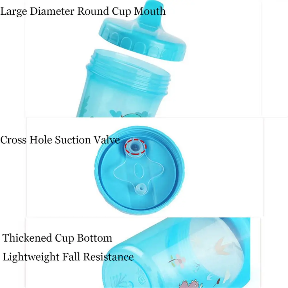 Cartoon Sturzsicherer Plastikbecher für Kinder Kleinkind Lernbecher Kindertrinkflasche Trinkbecher
