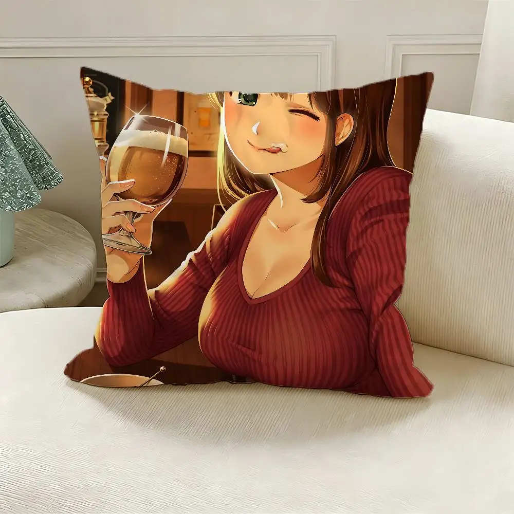 D-Domestic Girlfriend Printed Pillow Cover Cushion Case Simple Sofa Pillow Case No Pillow Core