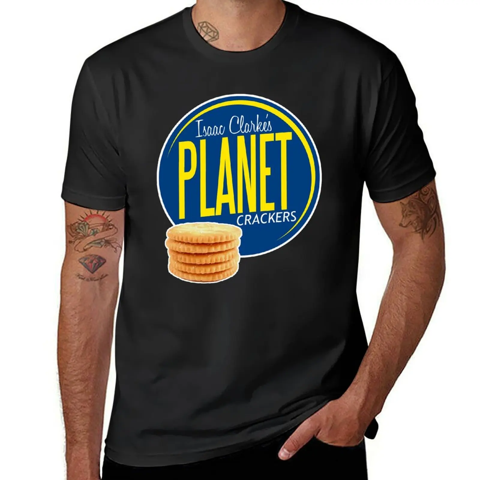 Isaac Clarke's Planet Crackers T-Shirt vintage customizeds T-shirt men