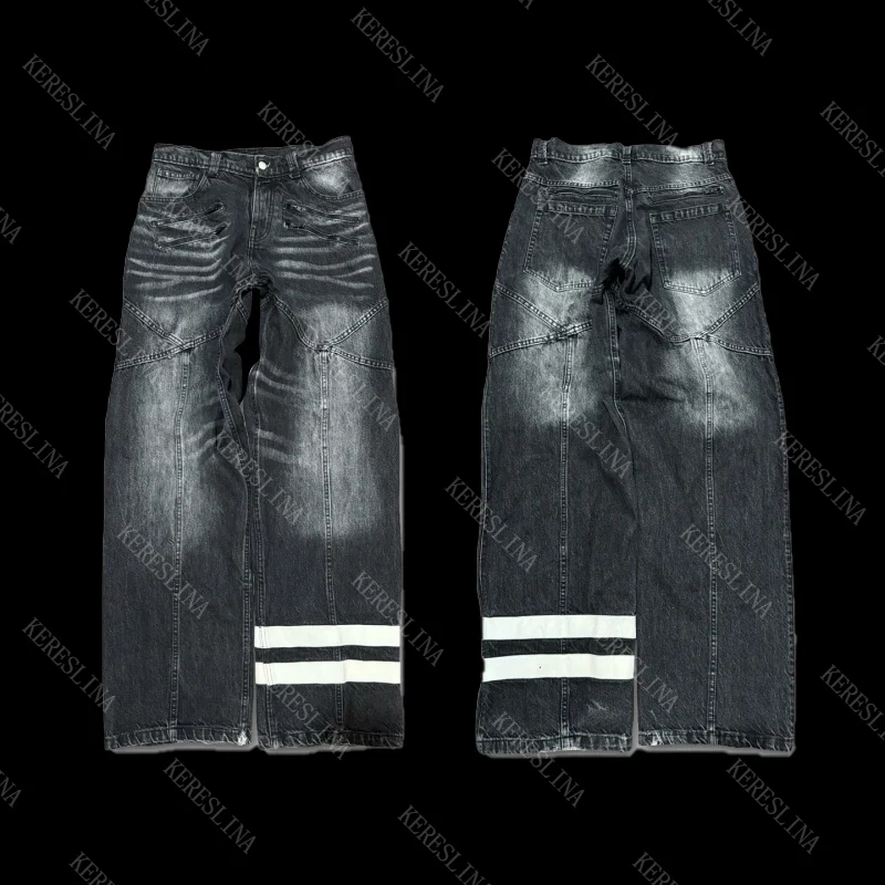 

Джинсы женские Y2K в стиле Харадзюку, ретро, однотонные, удлиненные, из денима, для уличной моды, хип-хоп, для модниц, с молнией, модные женские брюки