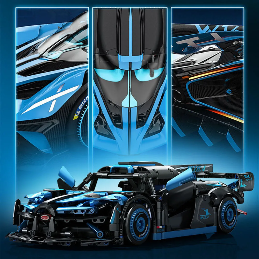 

Технический конструктор «Суперкар» в масштабе 1:14, модель французского суперспортивного автомобиля Bolide, наборы для сборки, игрушки из кирпичиков для мальчиков, подарки