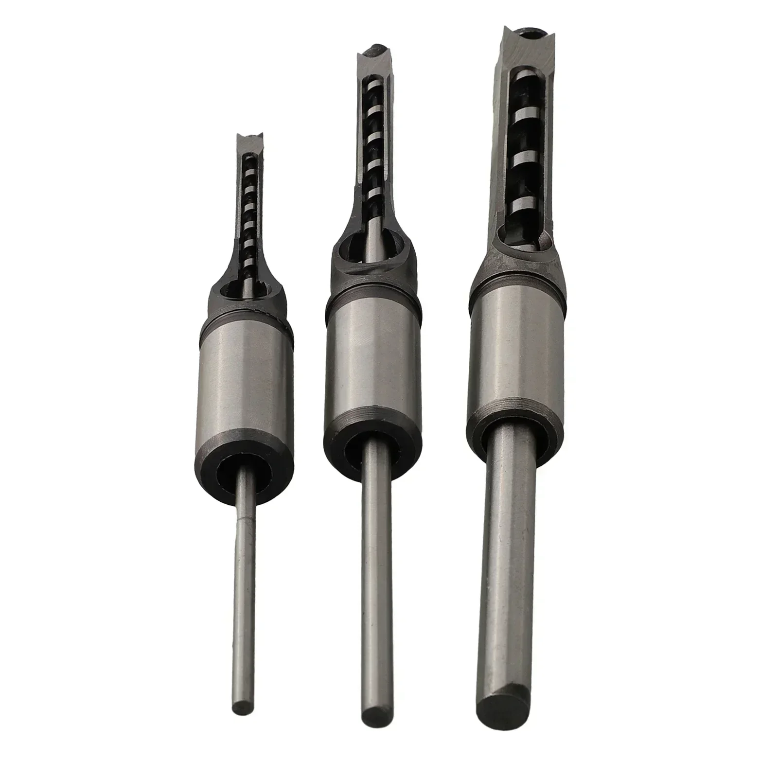 3Pcs 6mm/8mm/12.5mm Square Hole Saws Auger Drill Bit Set Mortising Woodworking Saw Mortise Chisel Power Tool Accessories