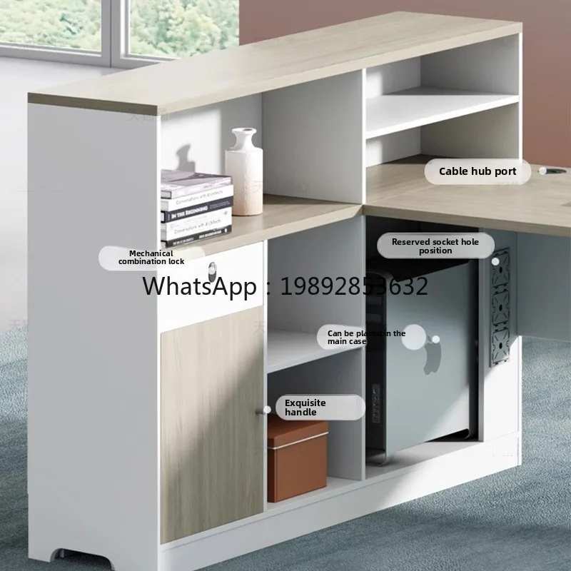 Meja Kantor Bentuk T dengan Dua Kursi DF Financial Desk, Meja Kantor Modern Sederhana dan Set Kursi, Workstation yang Modis