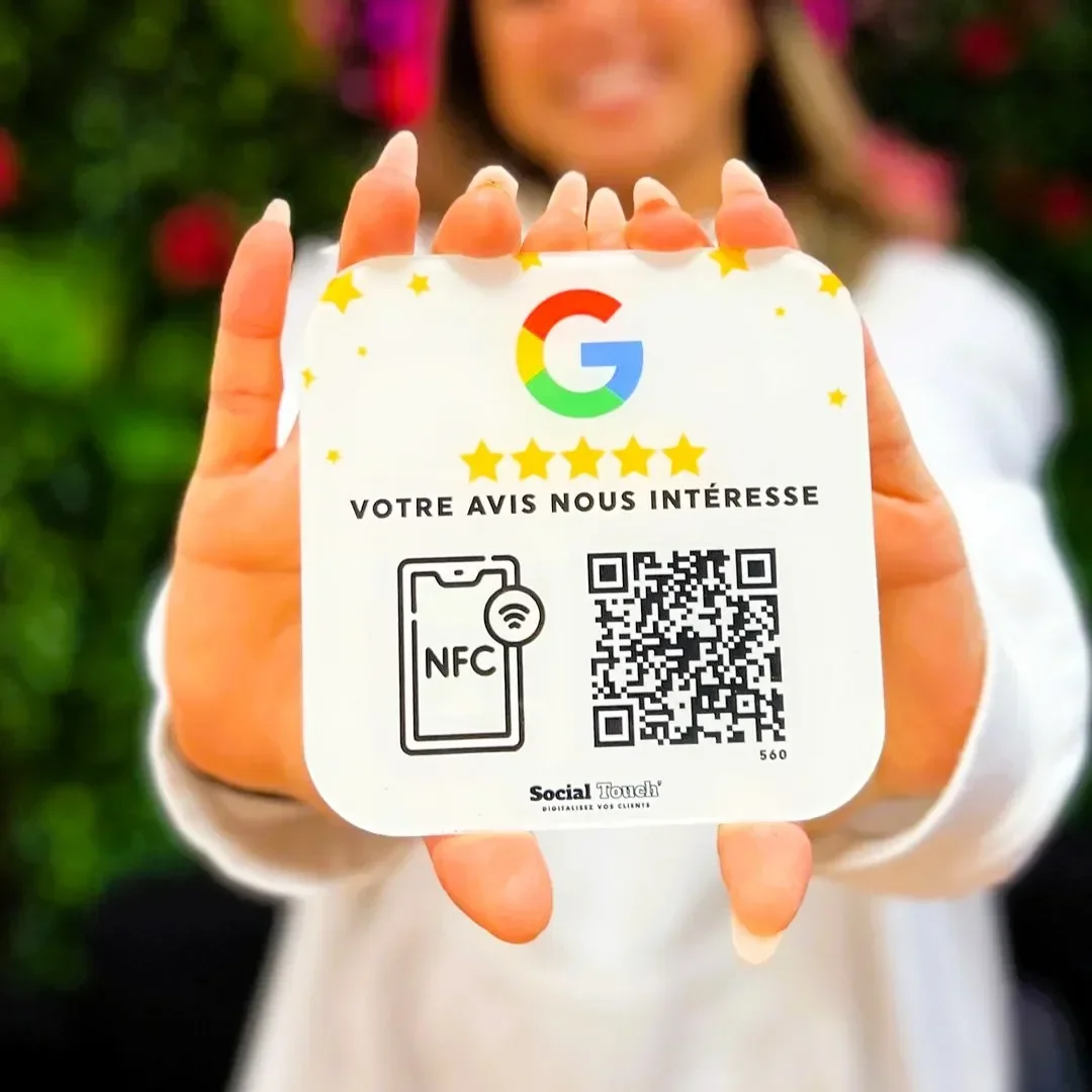 NFC Google Review Sign NFC Tap or Scan Code Google Business Feedback One Tap Contactless QR Code Sign NFC Social Tag Sign