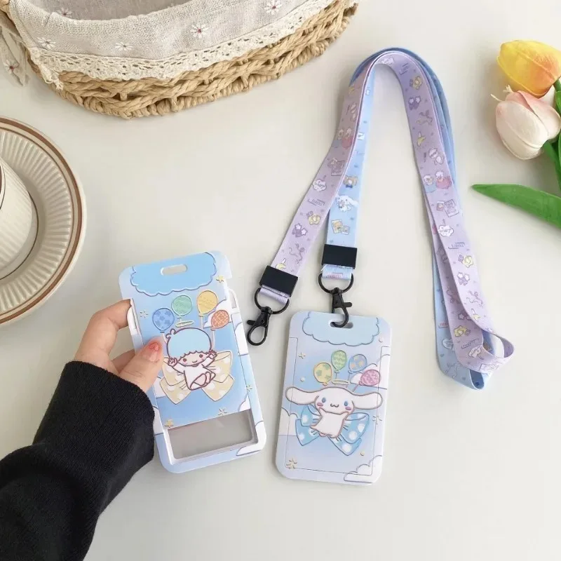 

Kawaii Cartoon Sanrio Credential Badge Holder Kuromi Card Holders Student Campus Lanyard Cards Holder Neck Straps for Kids Gift