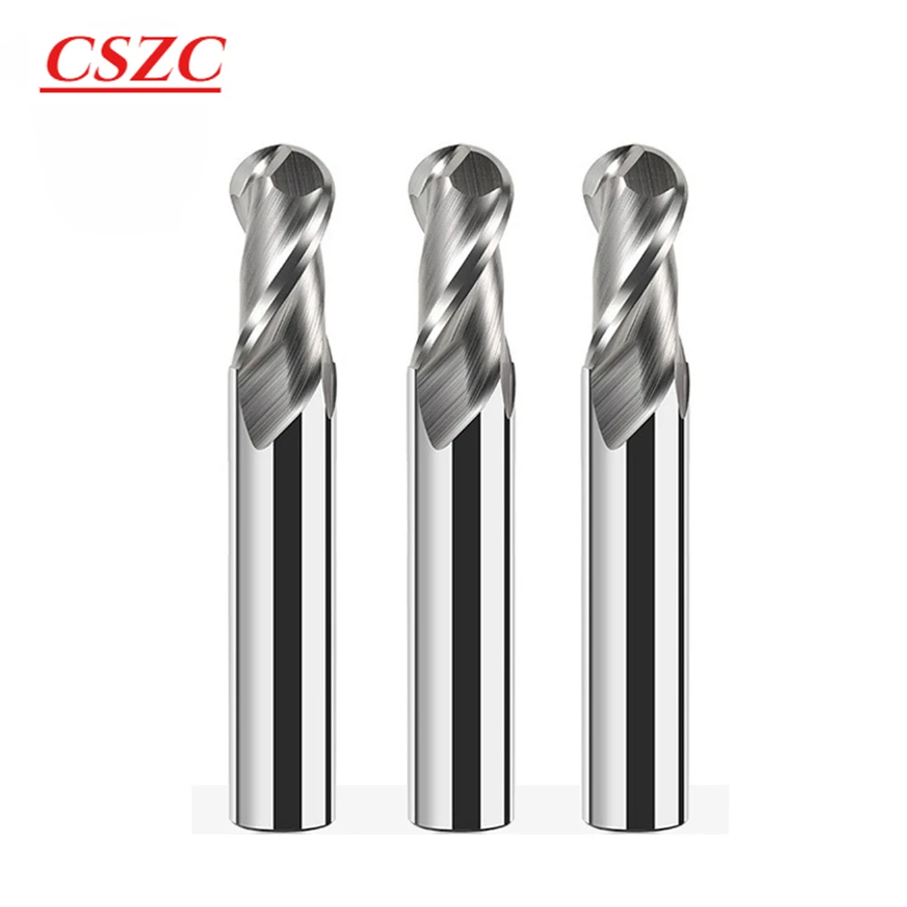 HRC55 Special For Aluminum Ball Nose Milling Cutter Tools Carbide 2 Flutes Spherical CNC End Mills Spiral Milling Cutters