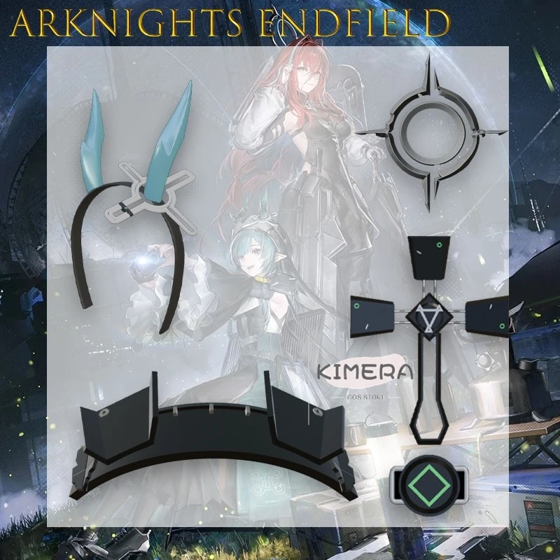 Disfraz de Carnaval Arknights Endfield Avywenna, Diadema Kawaii Endministrator, Accesorio de Anime, Cuerno Xaihi, Halo Brillante, para Adultos, Mujer