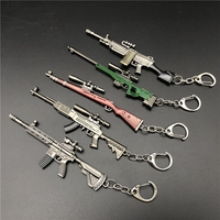 Keychain M24 AWM M4A1 AKM Keyring Pubg Jewelry Accessories Shooter Rifle Alloy Keyring Backpack Pendant Fans Gifts Keychain Men