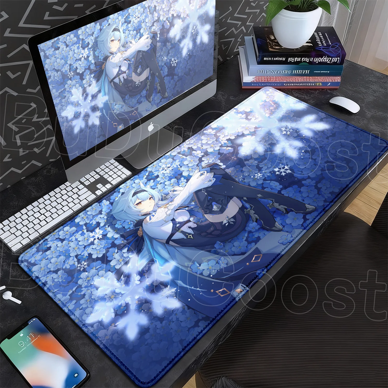 Eula Mauspad, rutschfest, weich, HD-Speed, Gummi, Gamer-Balance-Computermatte, Laptop-Büro, große XXL-Schreibtischmatte, Gaming-Mauspad, Genshin-Mauspad – Detail 4