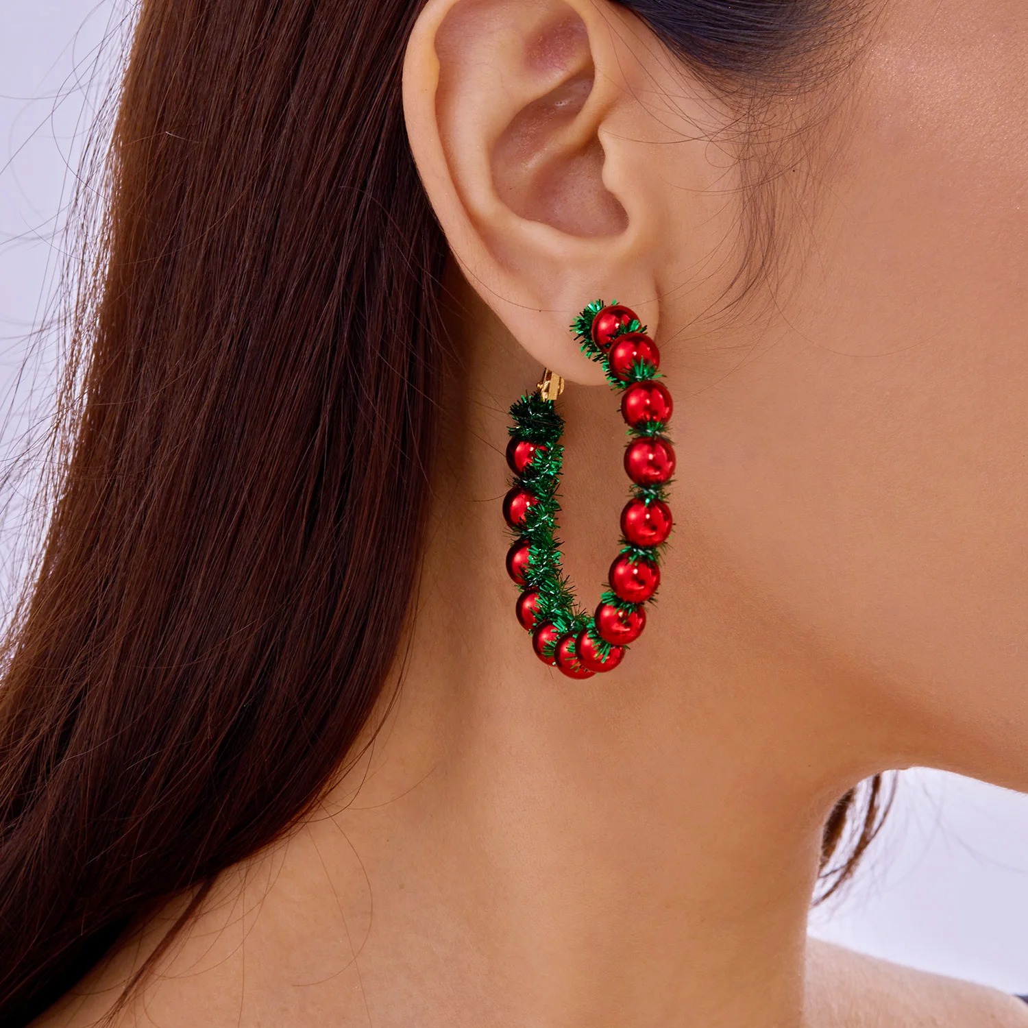 Kreative Grüne Farbe Weihnachten Girlande Bogen Glocke Anhänger Ohrringe für Frauen Mode Weihnachten Baum Ohrringe Neue Jahr Ohr Schmuck Geschenk – Detail 13