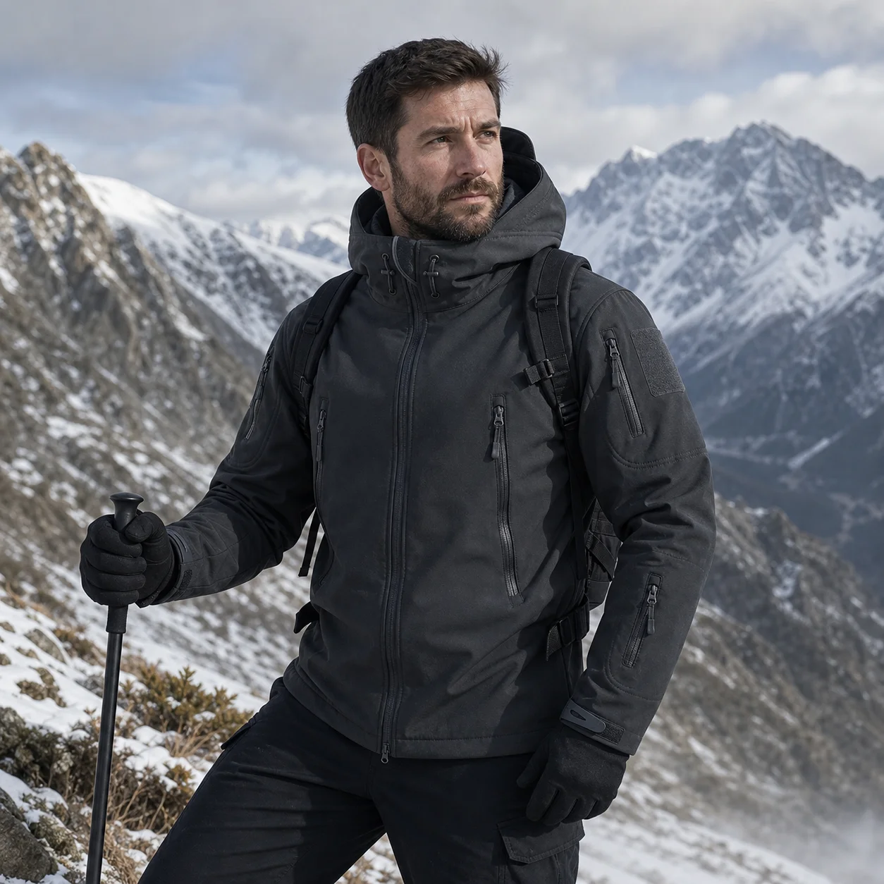 City Tactical Fleece Thick Warm Breathable Camouflage Jacket Men Winter Outdoor Hiking Climbing Cycling Thermal Windproof Coat