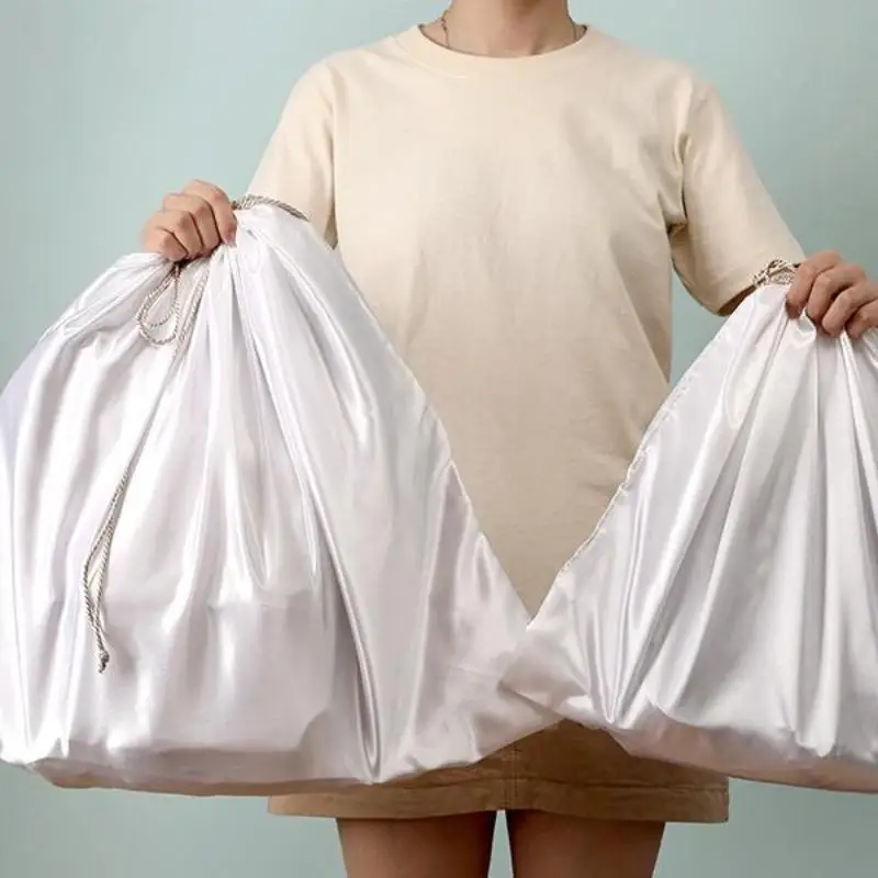 Fashion Silk Dustproof Travel Drawstring Bags, Thick Dust Cover Storage for Handbags