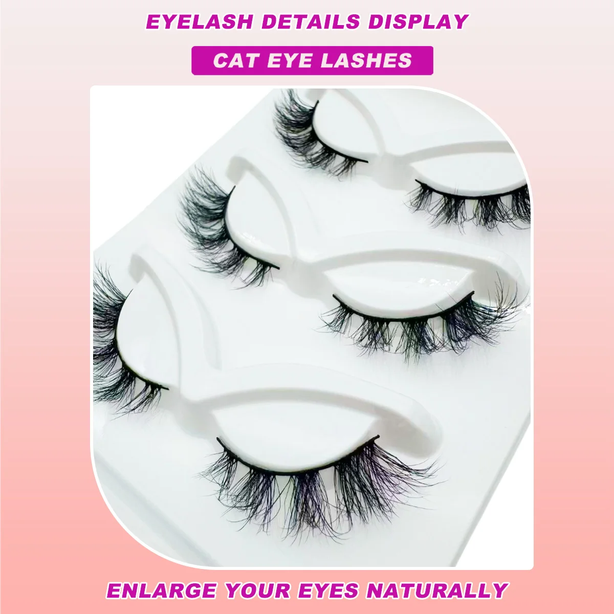 3 أزواج من الرموش الصناعية الناعمة ذات المظهر الطبيعي خفيفة الوزن على شكل عين القطة وعين الثعلب رموش اصطناعية ممدودة لتعزيز جمال العين #4
