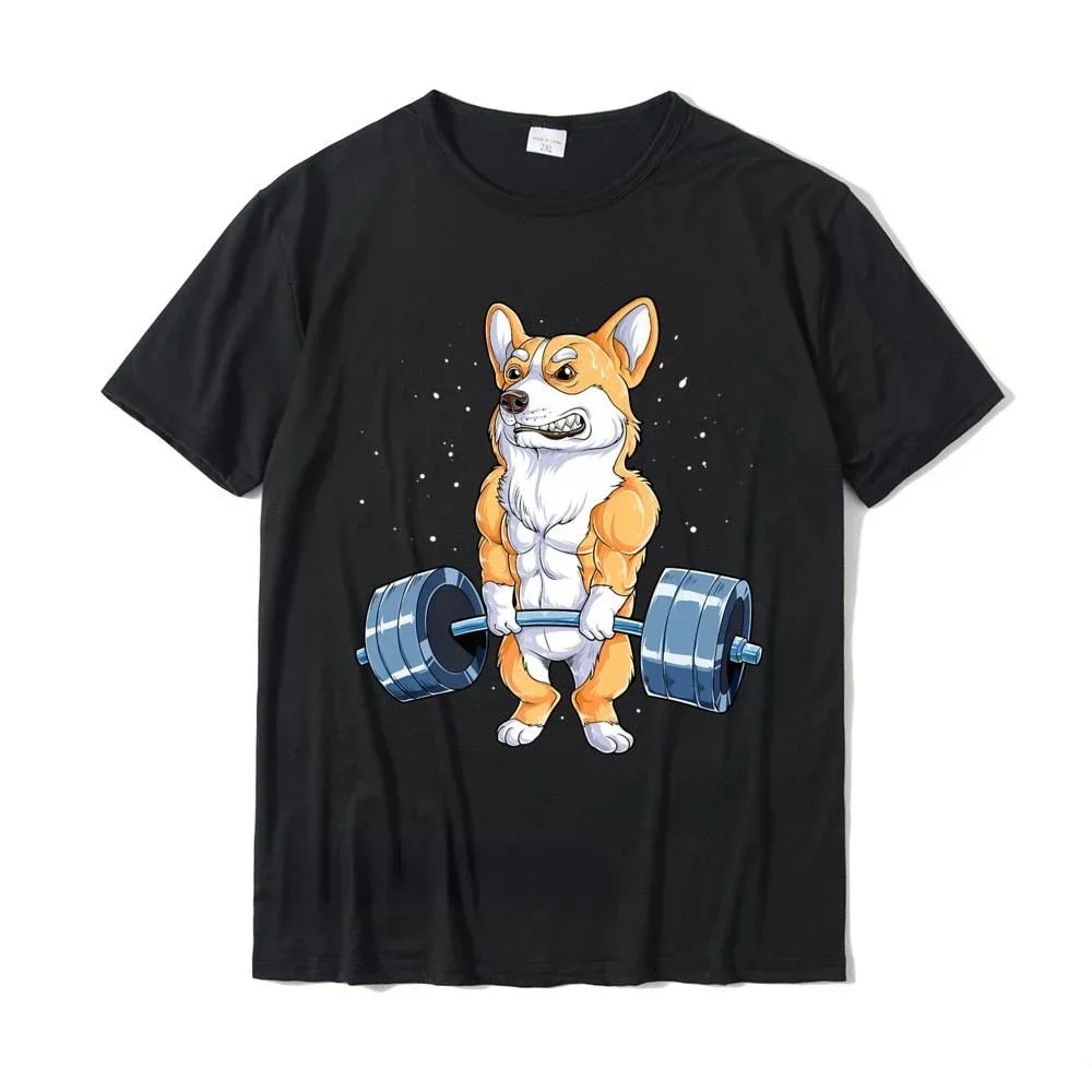 男性と女性のための半袖Tシャツ,「ダックスフント犬の服,ウェイトリフティングストリートウェアスタイル,サマースポーツTシャツ,デッドリフト