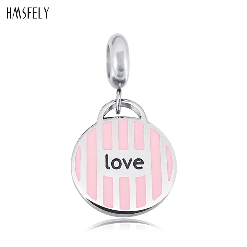 HMSFELY Stainless Steel Heart Round Pendant For DIY Bracelet Necklace Jewelry Making Accessories Bracelets Parts