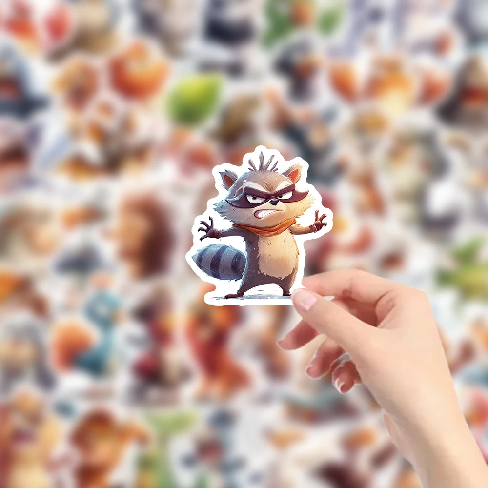 ชุดสติกเกอร์สัตว์น่ารักแบบโกรธ 54 ชิ้น: สติกเกอร์การ์ตูนสัตว์แสนสนุกสำหรับติดแล็ปท็อป สเก็ตบอร์ด และงาน DIY