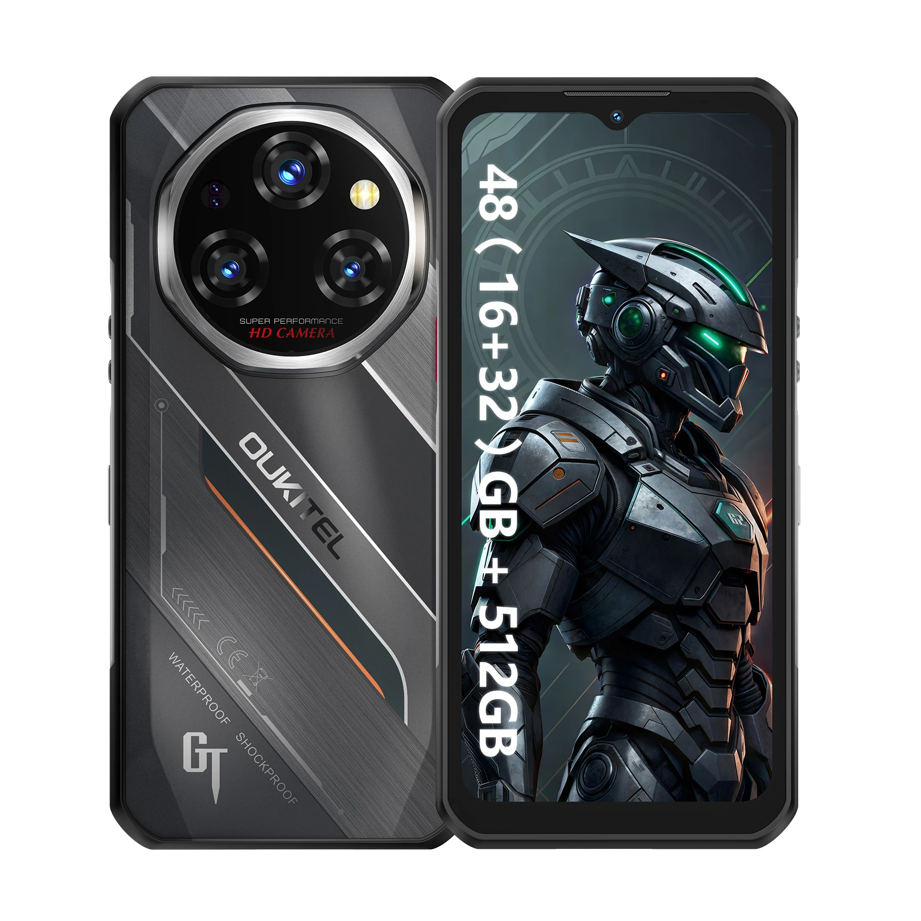 Oukitel WP62 5G Rugged Smartphone Android 15, 6.6" FHD+ 108MP Camera 48GB(16+32) +512GB Mobile Phone, 11000mAh 33W Cellphone