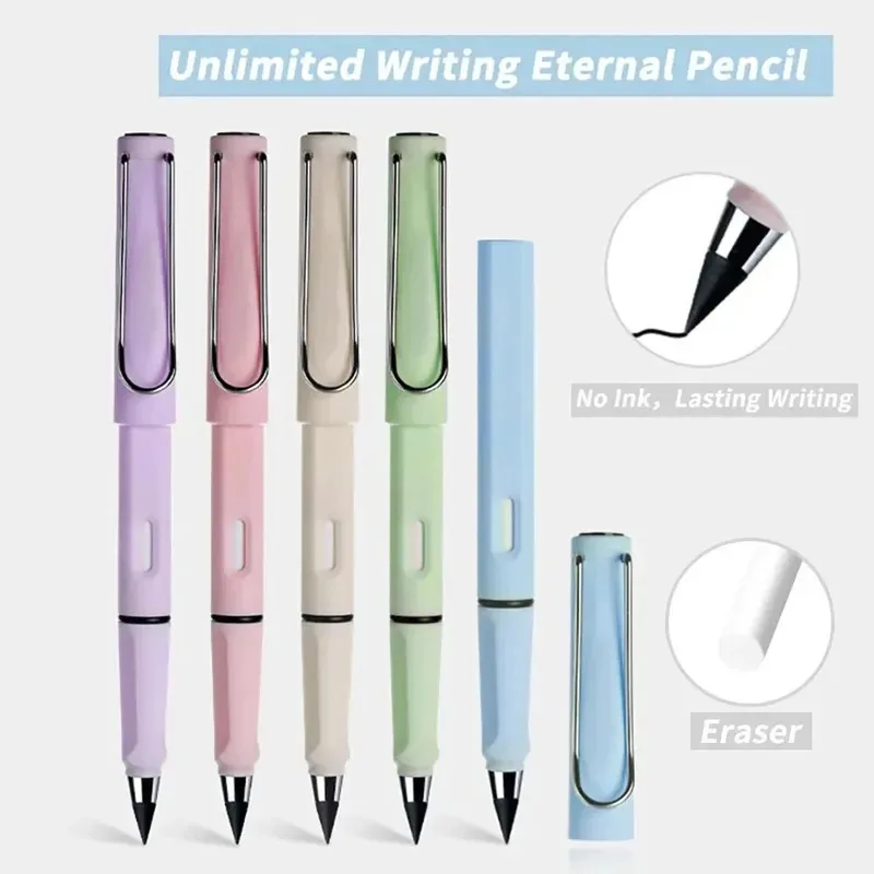 Lápiz eterno sin tinta para escribir, dibujar y arte, 1/2/4 unidades, artículos de papelería Kawaii, útiles escolares