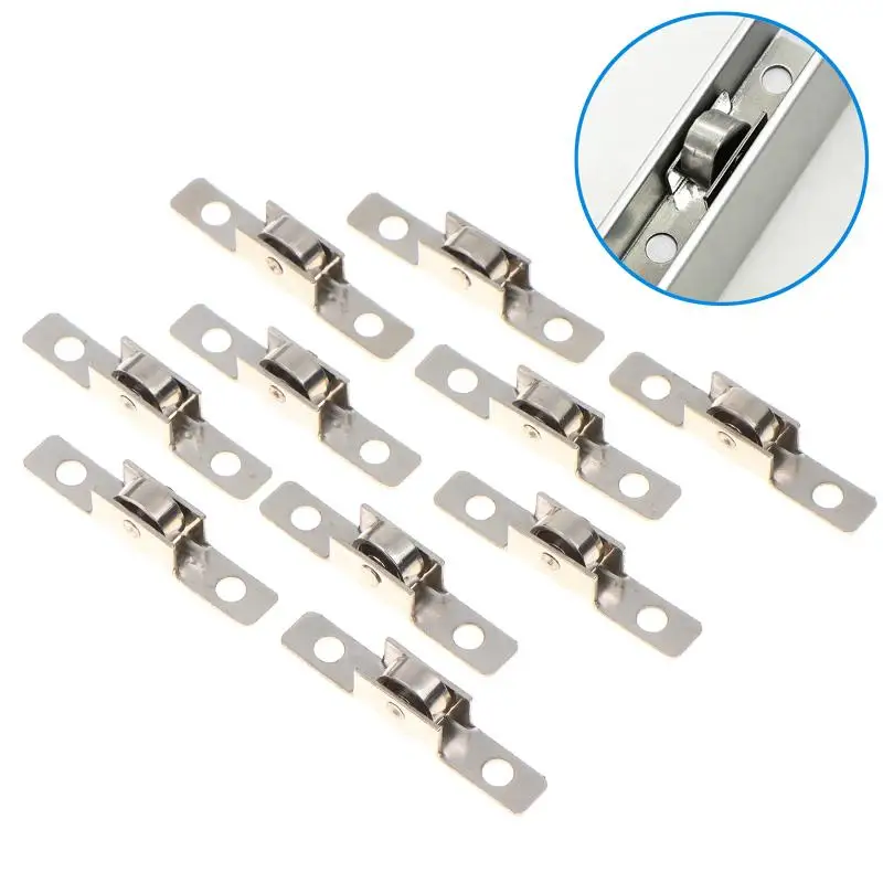 10Pcs Sliding Door Rollers Durable Metal Pulley Wheel For Cabinet Barn Kitchen Bathroom Replacement Accessories