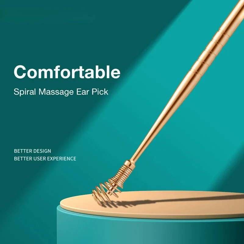 

Ушной серы 360° ° Спиральный массажный инструмент для чистки ушных каналов, гибкий дизайн из нержавеющей стали, инструменты для ухода за ушами