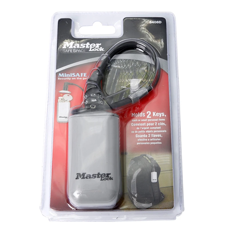 Mini Key Safe Box Outdoor Backpack Hanging Metal Hidden Password Lock Zinc alloy Fixed Code Lock Portable Key Storage Box