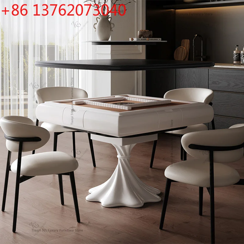 

Italian Minimalist Mahjong Table Nordic High-end Automatic Electric Mahjong Machine Integrated Dining Table Home Furniture
