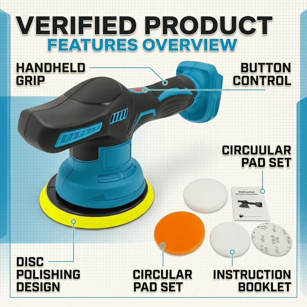 Wireless 18V Electric Car Polisher Rotary Buffer Machine for Waxing Sanding Sealing Glazing Auto Detailing Power Tools for Cars