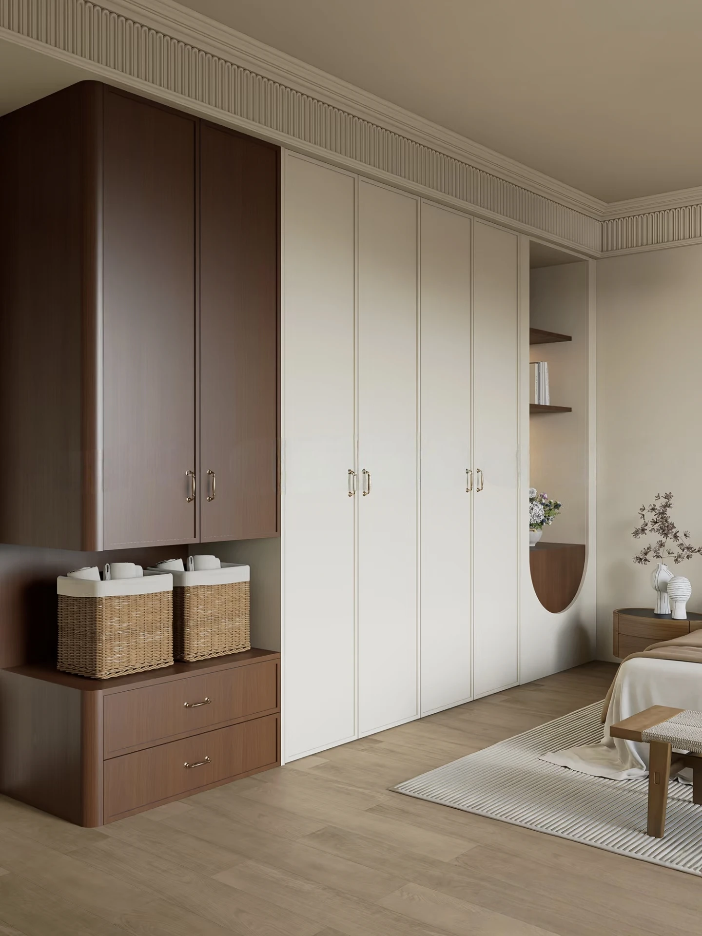 ^High Quality Modern Bedroom Cabinet Wardrobe Convertible Extendable Freestanding Drawers Bathroom Apartment Direct Factory Sale