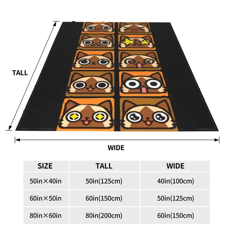 Monster Hunter Airou Faces Blanket Plush New Style Dust Cover Bedding Supply Mechanical Wash