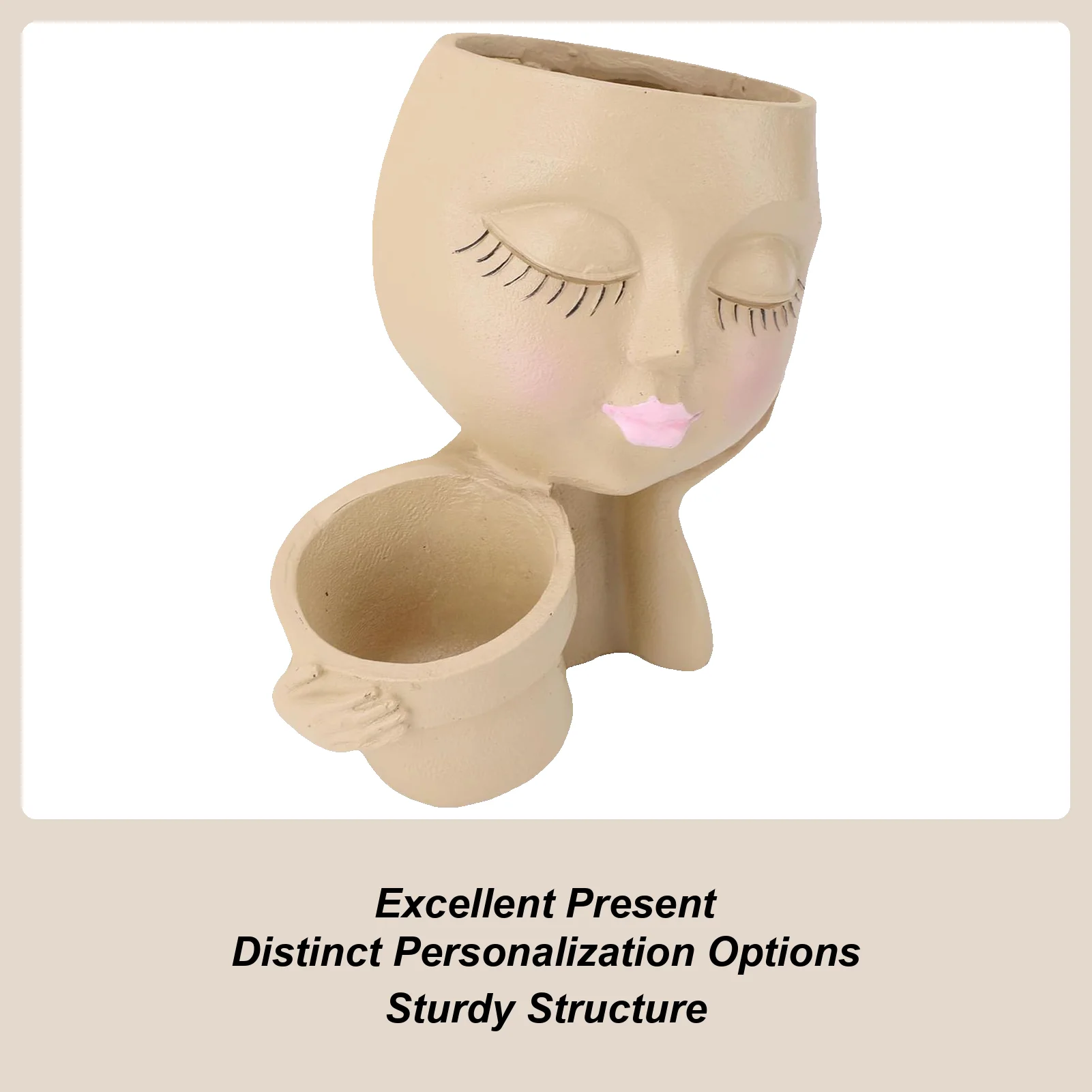 

Unique flower pots Face Planter Pot Cute Planter flower pot heads with drainage holes Funny Decorative Container Holder
