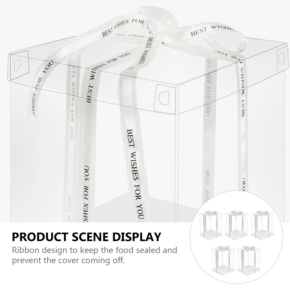 

5 шт. прозрачные коробки для торта, пищевая лента для переноски торта, герметичный органайзер для хранения, холодильник, кухонное использование