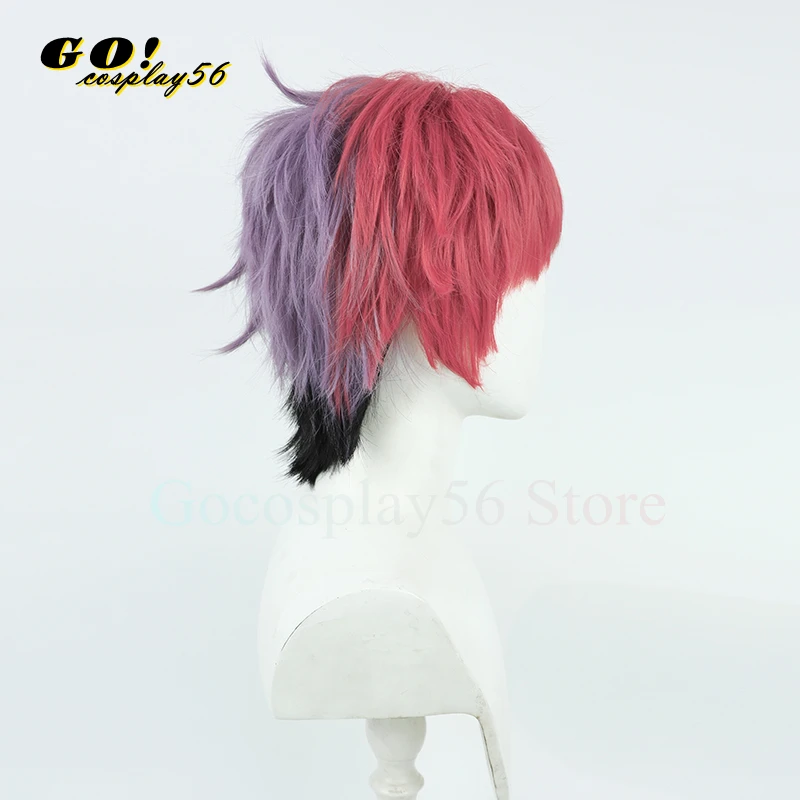 RainDrops-Perruque de Cosplay de Joe Rikipiercplay, Cheveux Synthétiques Courts Roses et Bl192., VTuber Virtual Idol Py Play Sauna Wear