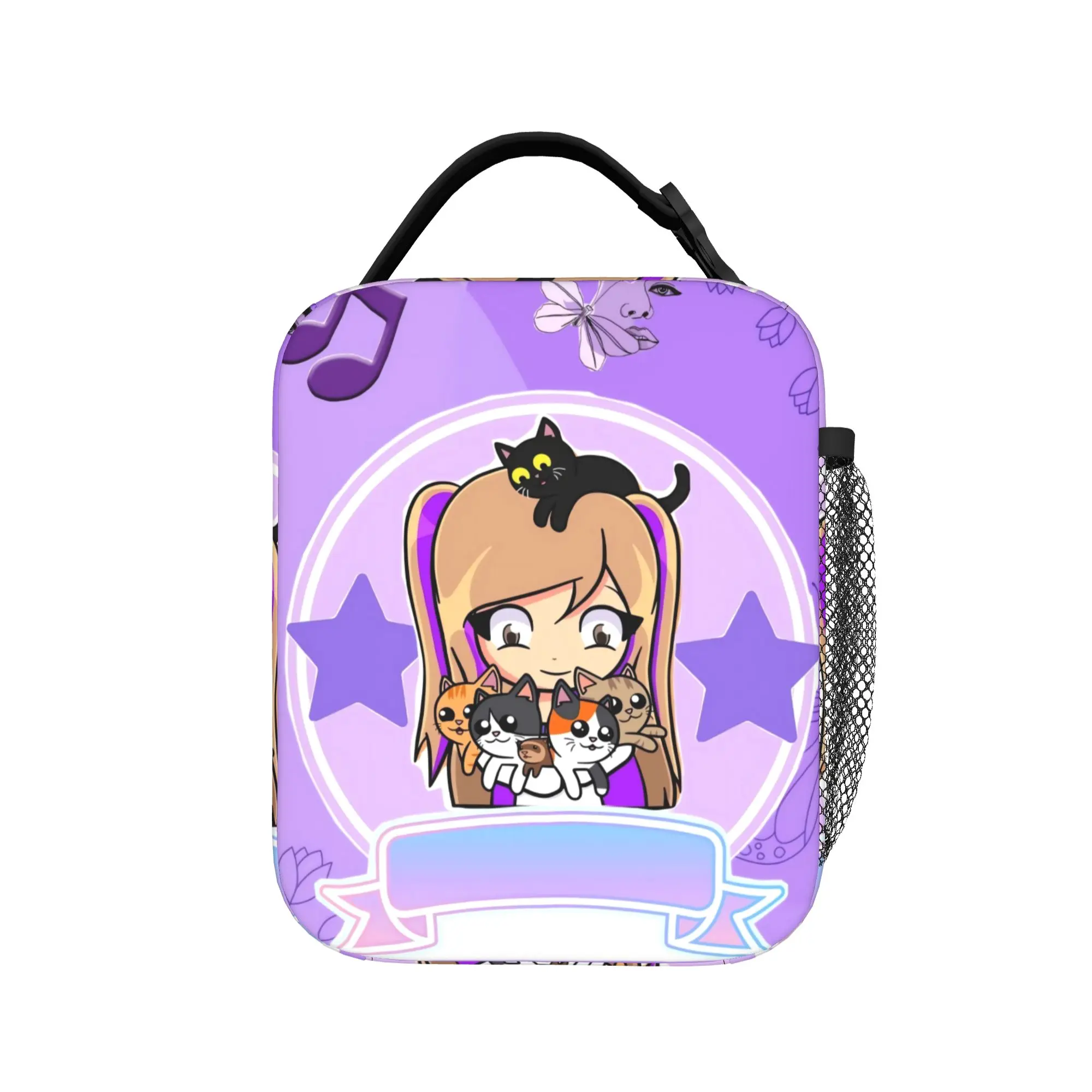 Violet Music Badge Lyna Vallejos Lunch Bag For Women  Custom Lunch Box Picnic Cooler Bag Portable Insulated Thermal Lunch Bags