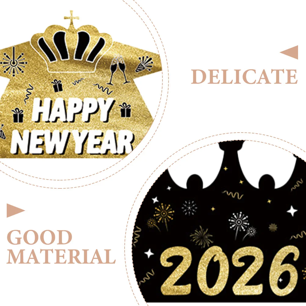 12 stücke Neujahr Party Hüte Festliche Papier Krone Hüte Silvester Party Dekorationen Foto Requisiten Countdown Karneval Maskerade