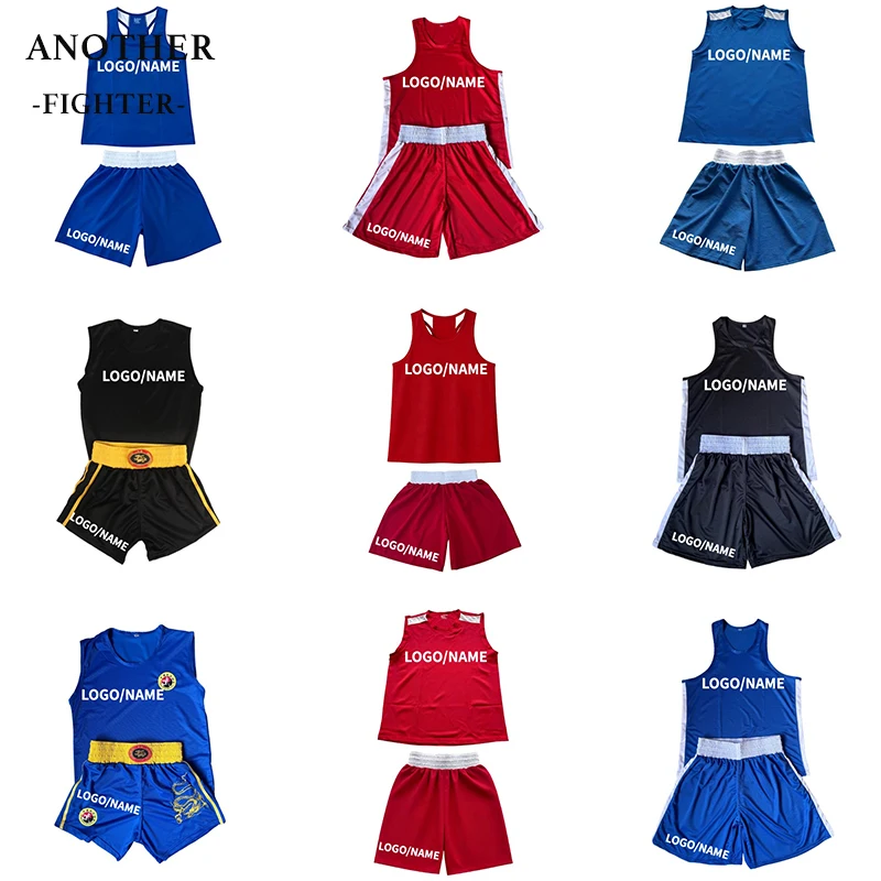Kickboxing Shorts and Shirt Set Martial Arts Wushu Sanda Muay Thai Shorts Men Women Children Custom MMA Combat Wrestling Uniform