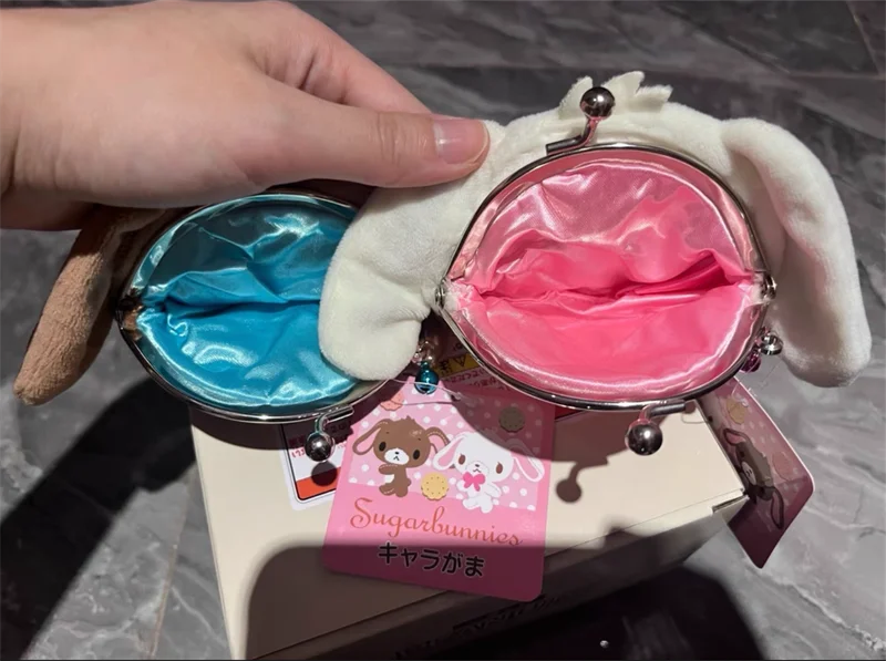 Sugarbunnies أفخم محفظة نسائية للعملات المعدنية محفظة Shirousa Kurousa الأرنب رئيس لطيف حقيبة أموال صغيرة قبلة قفل عملة حالة Kawaii حقيبة المال