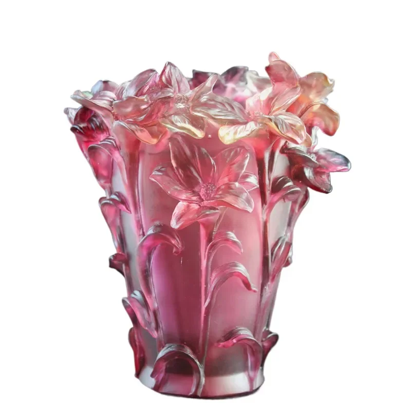 Traditional Chinese Slender Glass Vase Elegant Decor for Wedding Urban Garden Home Dining Table Floral Arrangement
