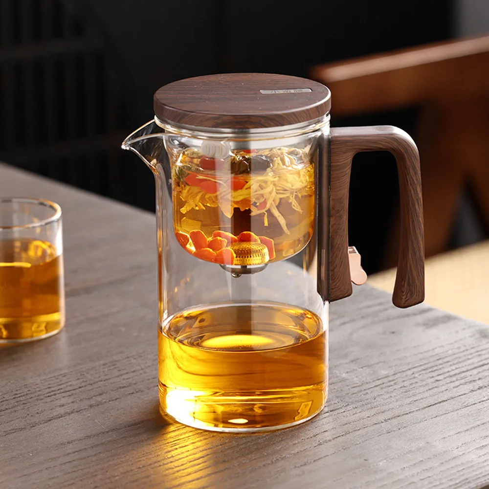 

Glass Tea Pot Kettle Infuser 520ML/720ML Teapot Water Separation Inner Magnet One Click Magnetic Switch Tea Filtration Cup Set