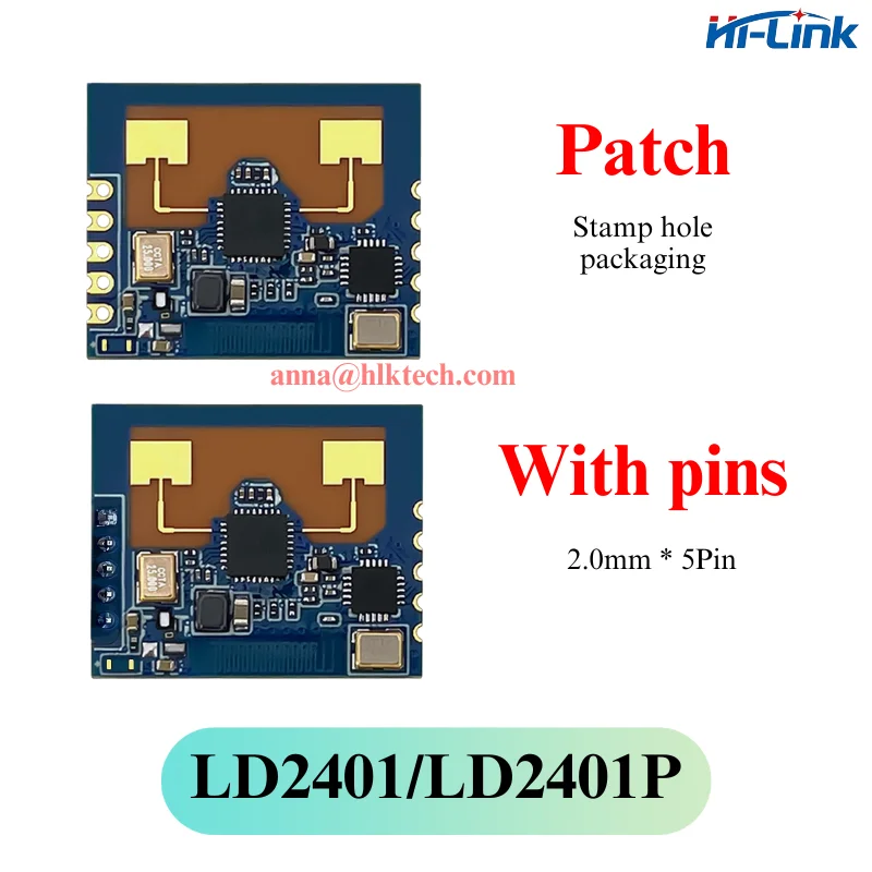 Spedizione gratuita 50 pezzi LD2401 con Bluetooth distanza di rilevamento massima di 6 metri di sensibilità del radar di presenza umana 24G