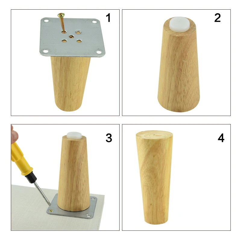 목재 가구 다리 비스듬한 직선 나무 소파 다리 발, 커피 테이블 침대 캐비닛 교체 발 경사 발, 1 개