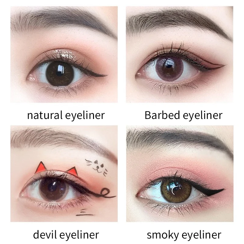 Herramientas de maquillaje para mujer, delineadores de ojos, bolígrafo líquido negro resistente al agua y duradero, delineador de ojos Natural largo, herramientas cosméticas de maquillaje de secado rápido